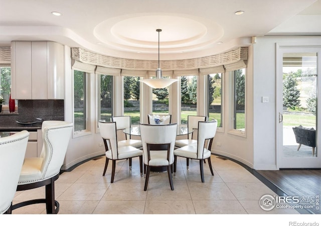 160 Ponderosa Dr, Boulder, CO 80303 - dining area with plenty of natural light, baseboards, recessed lighting, and light tile patterned floors