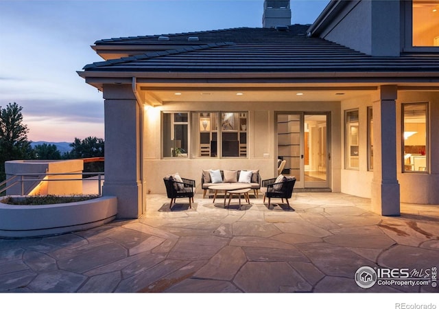 160 Ponderosa Dr, Boulder, CO 80303 - view of patio / terrace with an outdoor living space with a fire pit