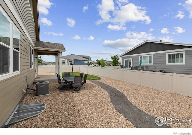 3802 Eucalyptus St, Wellington, CO 80549 - fenced backyard with central AC unit and a patio area