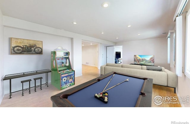 1100 Deer Trail Rd, Boulder, CO 80302 - game room featuring wood finished floors, recessed lighting, and pool table
