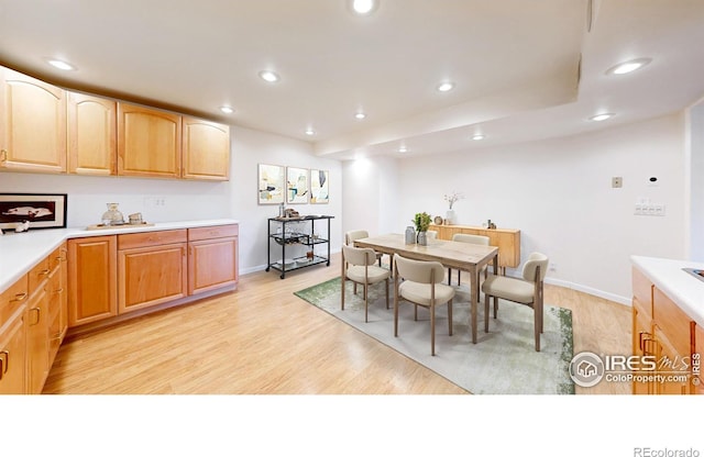 1100 Deer Trail Rd, Boulder, CO 80302 - dining area featuring recessed lighting, light wood finished floors, and baseboards