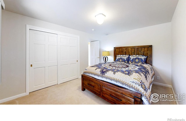 1100 Deer Trail Rd, Boulder, CO 80302 - bedroom featuring light colored carpet, a closet, and baseboards
