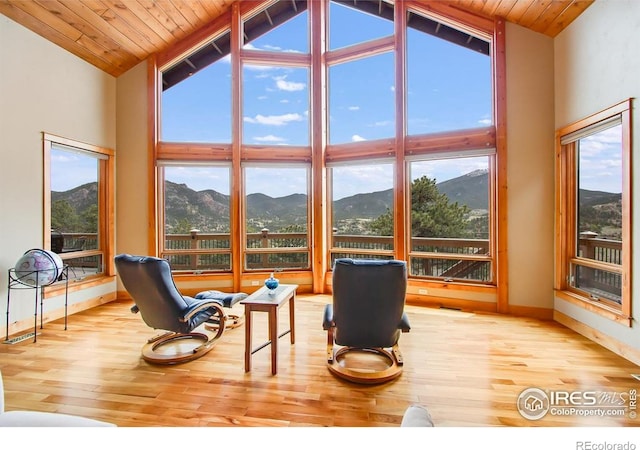 303 Curry Dr, Estes Park, CO 80517 - sunroom / solarium with a mountain view and lofted ceiling