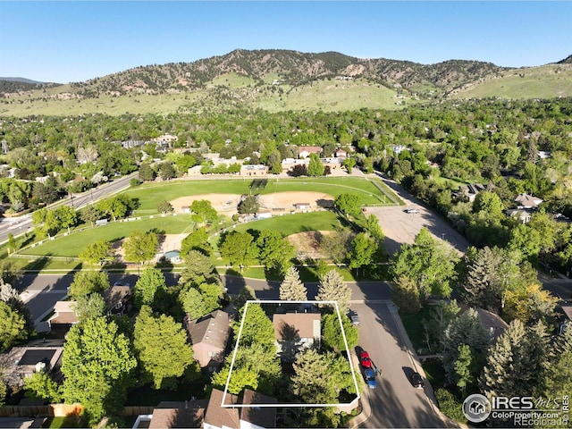3470 16th Cir, Boulder, CO 80304 - view of property location featuring a mountain backdrop and property boundaries highlighted
