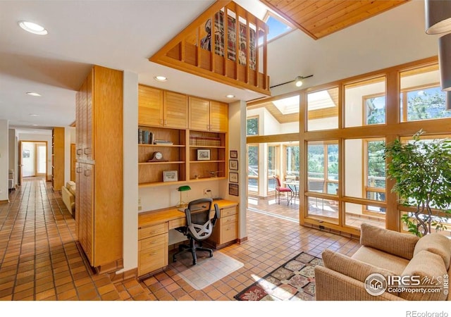 125 Saddleback Ln, Estes Park, CO 80517 - office featuring built in desk, healthy amount of natural light, and recessed lighting