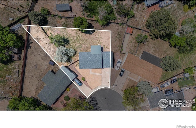 15904 E Bates Pl, Aurora, CO 80013 - aerial overview of property's location featuring property parcel outlined