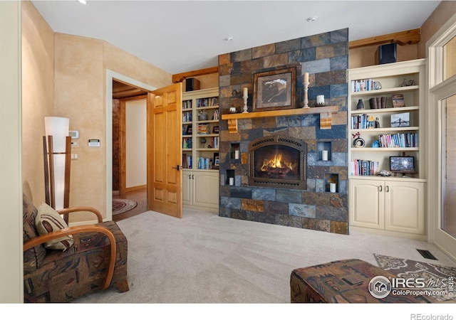 5025 Eagle Lake Dr, Fort Collins, CO 80524 - living room with carpet and a fireplace