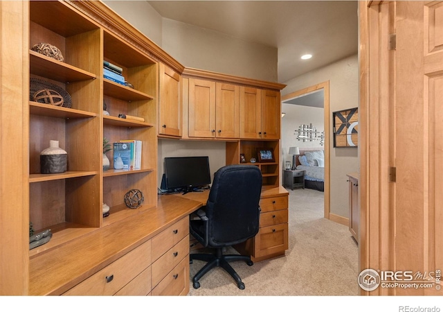 5025 Eagle Lake Dr, Fort Collins, CO 80524 - office space featuring light colored carpet, built in desk, and recessed lighting