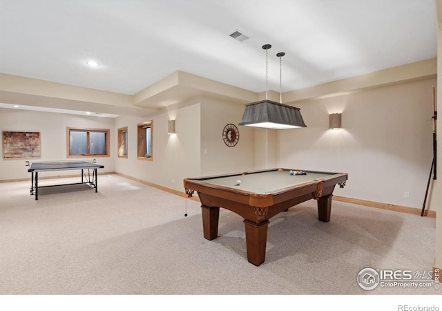 5025 Eagle Lake Dr, Fort Collins, CO 80524 - recreation room with carpet floors, baseboards, recessed lighting, and billiards