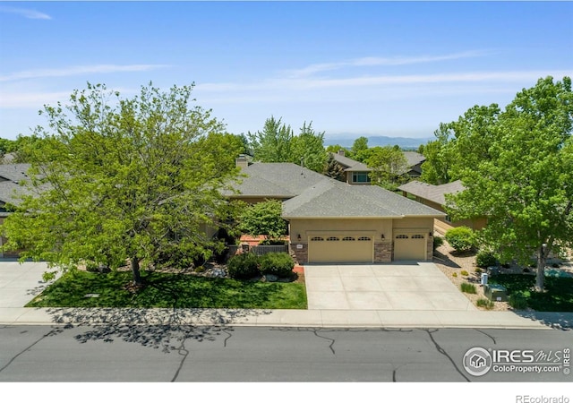 6535 Half Moon Bay Dr, Windsor, CO 80550 - view of front of property with a garage, driveway, and roof with shingles