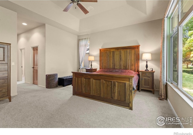 6535 Half Moon Bay Dr, Windsor, CO 80550 - bedroom with carpet, baseboards, a ceiling fan, and recessed lighting