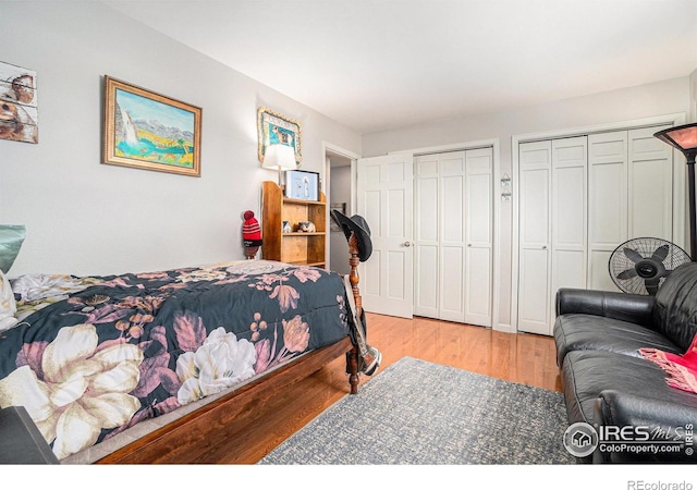 3412 Erving Ct, Berthoud, CO 80513 - bedroom with two closets and wood finished floors