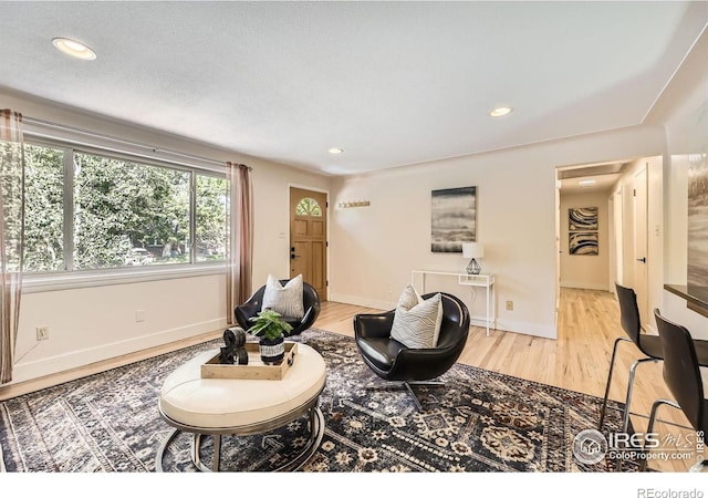 630 S 45th St, Boulder, CO 80305 - living room featuring light wood finished floors, recessed lighting, and baseboards
