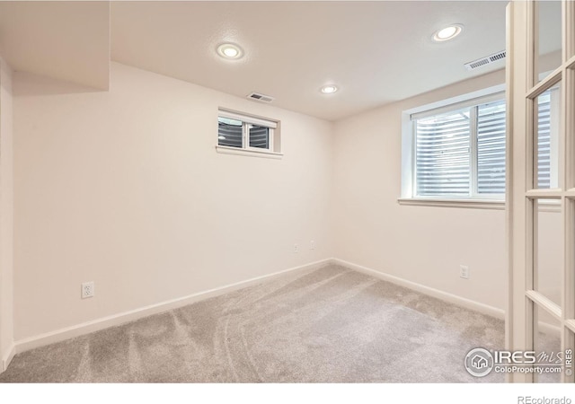 630 S 45th St, Boulder, CO 80305 - basement featuring carpet, baseboards, and recessed lighting