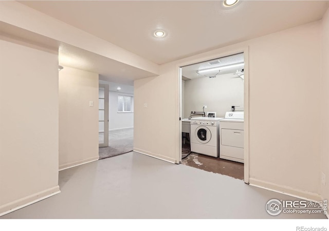 630 S 45th St, Boulder, CO 80305 - laundry room with separate washer and dryer, recessed lighting, and baseboards