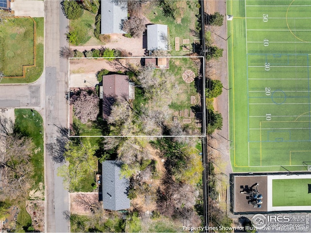 1542 Kilkenny St, Boulder, CO 80303 - aerial overview of property's location featuring property boundaries highlighted