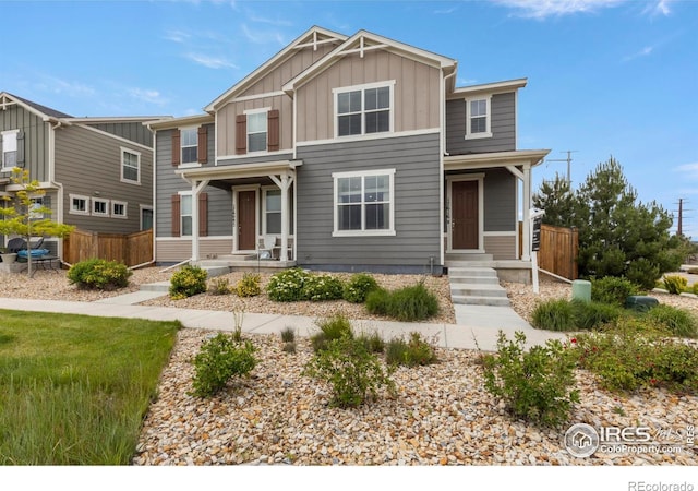 17616 Bluetrail Ave, Parker, CO 80134 - view of front of house with a porch and board and batten siding