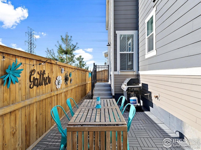 17616 Bluetrail Ave, Parker, CO 80134 - view of patio / terrace with outdoor dining area and grilling area