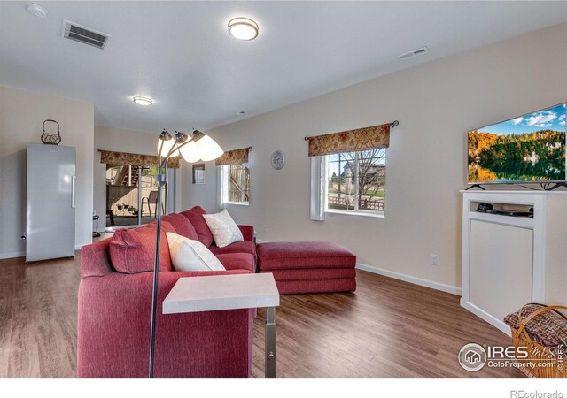 4000 Donnington Cir, Castle Rock, CO 80104 - living area featuring wood finished floors and baseboards