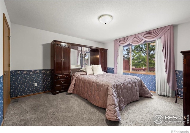 1528 16th Pl, Longmont, CO 80501 - bedroom with carpet, wainscoting, and a textured ceiling