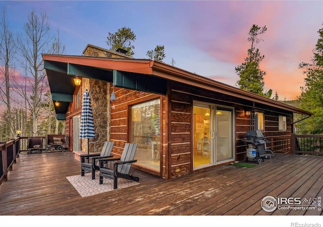 216 N Gold Flake, Breckenridge, CO 80424 - deck at dusk featuring area for grilling