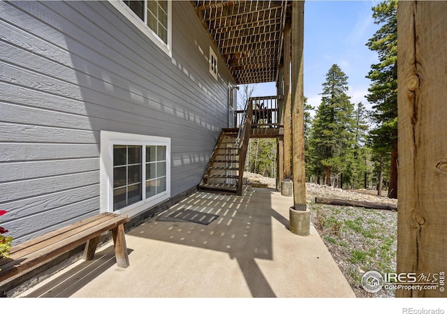 266 Gap Rd, Black Hawk, CO 80422 - view of patio featuring stairs