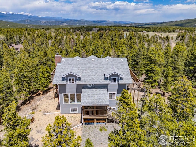 266 Gap Rd, Black Hawk, CO 80422 - aerial view of property and surrounding area with a forest and a mountainous background