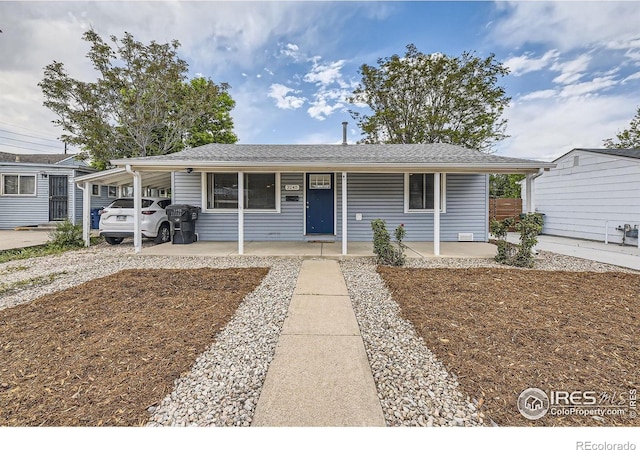 3245 W Walsh Pl, Denver, CO 80219 - ranch-style house with a porch and roof with shingles
