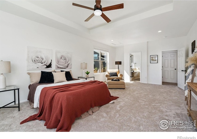6614 Neota Creek Ct, Timnath, CO 80547 - carpeted bedroom featuring baseboards, ceiling fan, and recessed lighting