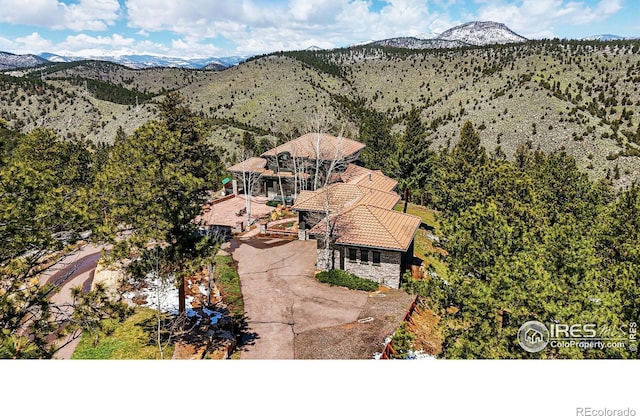 290 Skyhill Dr, Evergreen, CO 80439 - view from above of property featuring a mountainous background
