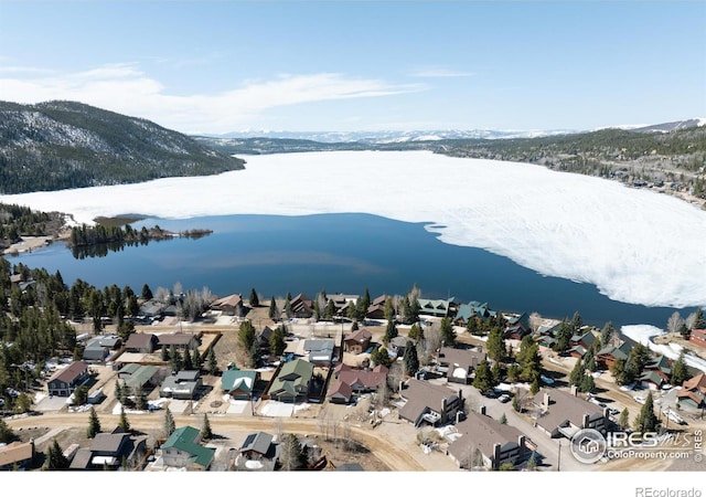 320 Elk Ln, Grand Lake, CO 80447 - aerial view of residential area featuring a water and mountain view