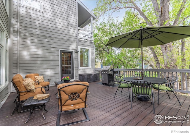 4157 19th St, Boulder, CO 80304 - deck with outdoor dining space, grilling area, and outdoor lounge area