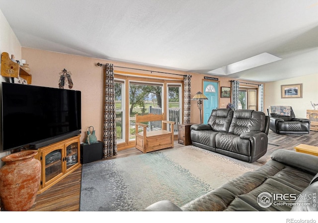 10635 County Road 24, Fort Lupton, CO 80621 - living area featuring wood finished floors and plenty of natural light