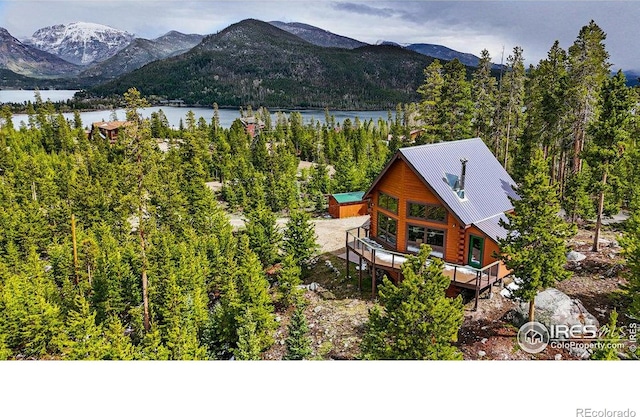 47 County Road 471, Grand Lake, CO 80447 - view of mountain background with a large body of water and a heavily wooded area