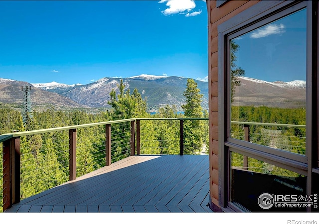 47 County Road 471, Grand Lake, CO 80447 - wooden terrace with a mountain view