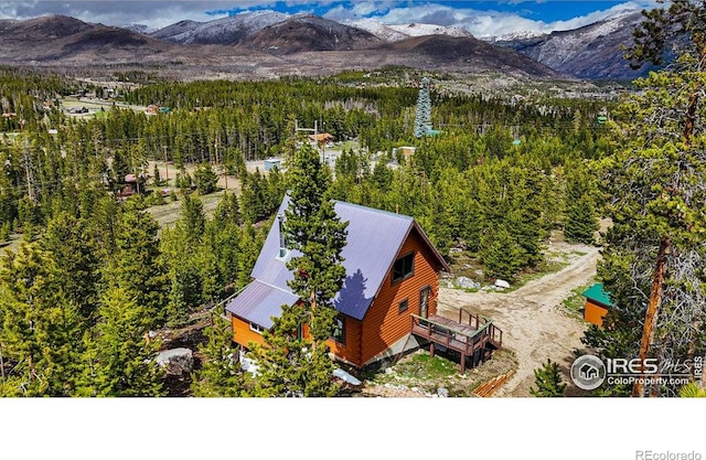 47 County Road 471, Grand Lake, CO 80447 - aerial view of property and surrounding area with a mountainous background and a forest