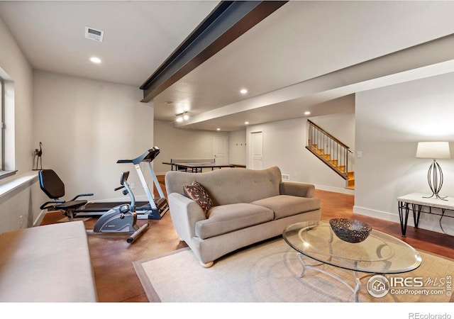5112 Daylight Ct, Fort Collins, CO 80528 - living room with stairway, recessed lighting, and baseboards