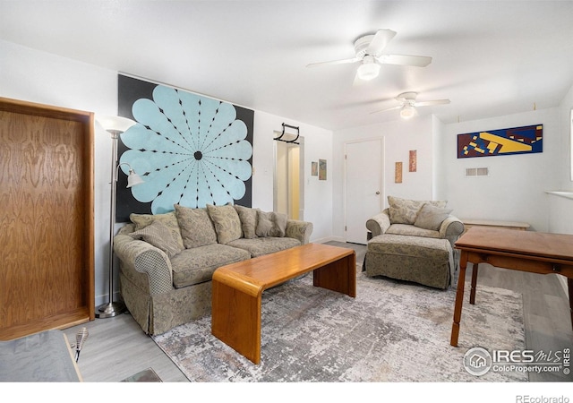 4117 Shannon Dr, Laporte, CO 80535 - living room with wood finished floors and ceiling fan