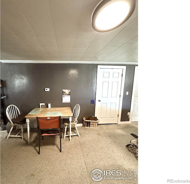 522 K Ave, Limon, CO 80828 - carpeted dining room with ornamental molding and baseboards