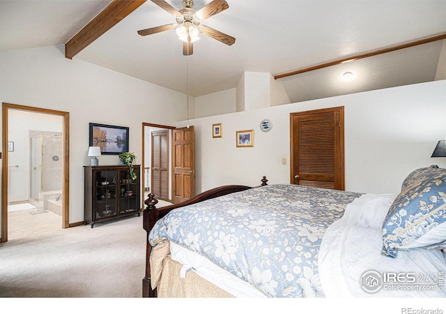 3441 W Dartmouth Ave, Denver, CO 80236 - bedroom featuring light carpet, a ceiling fan, and ensuite bath