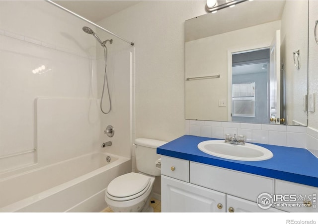 1382 Warbler St, Loveland, CO 80537 - full bath with toilet, vanity, and bathing tub / shower combination