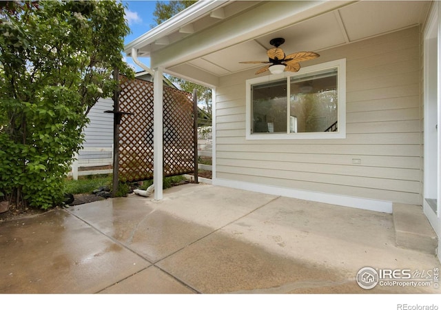 1382 Warbler St, Loveland, CO 80537 - view of patio / terrace with ceiling fan