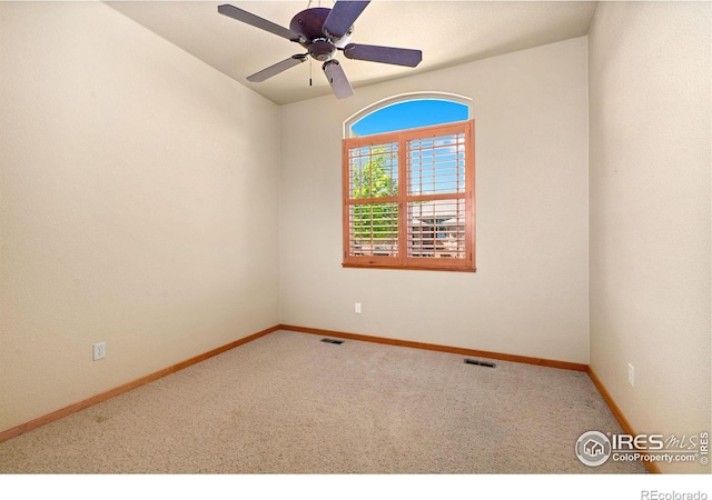 6787 Spanish Bay Dr, Windsor, CO 80550 - carpeted spare room with baseboards and ceiling fan
