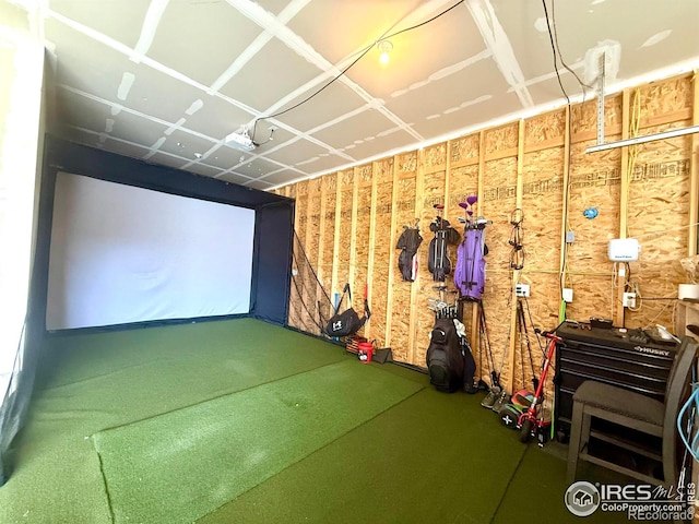 7025 Meadow Rain Way, Wellington, CO 80549 - game room featuring golf simulator and rubber floors