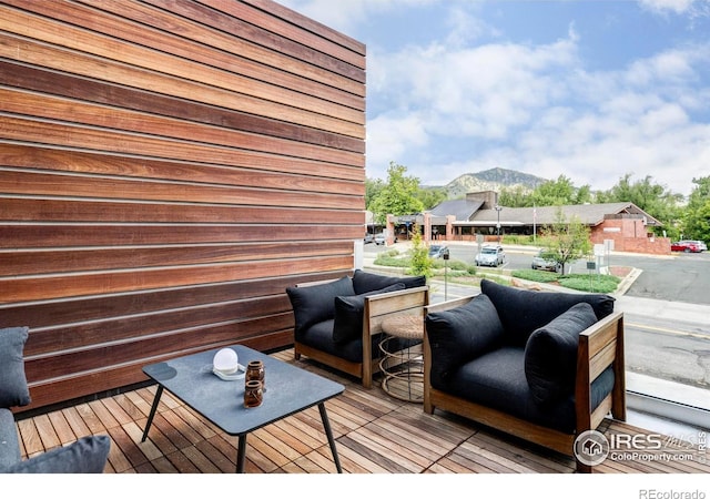 944 Arapahoe Ave Unit A, Boulder, CO 80302 - wooden terrace featuring a mountain view
