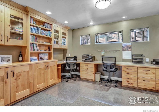3345 15th St, Boulder, CO 80304 - office area with built in desk and recessed lighting