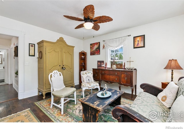 3730 Garfield Ave, Wellington, CO 80549 - living room featuring ceiling fan and wood finished floors