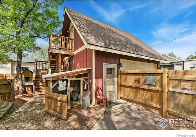 3730 Garfield Ave, Wellington, CO 80549 - view of outdoor structure with stairs and a gate