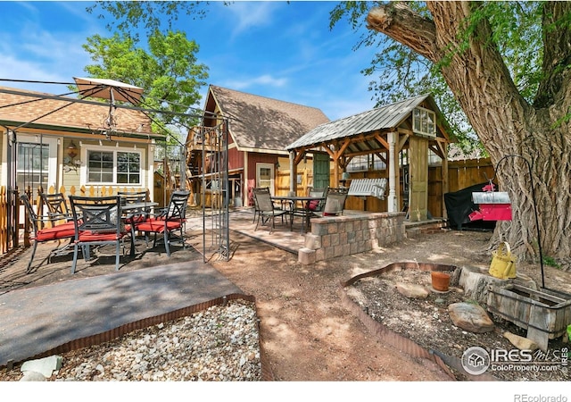 3730 Garfield Ave, Wellington, CO 80549 - view of patio featuring a gazebo and outdoor dining area