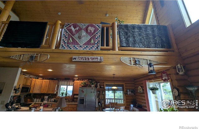 311 Chiricahua Cir, Red Feather Lakes, CO 80545 - detailed view of appliances with stainless steel finishes and rustic walls